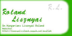 roland lisznyai business card